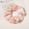 Women's Handmade Satin Scrunchie Hair Tie Set Solid Color Fabric Hair Ring Headband Wholesale