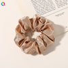 Women's Handmade Satin Scrunchie Hair Tie Set Solid Color Fabric Hair Ring Headband Wholesale