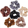 Women's Handmade Satin Scrunchie Hair Tie Set Solid Color Fabric Hair Ring Headband Wholesale
