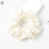 Women's Handmade Satin Scrunchie Hair Tie Set Solid Color Fabric Hair Ring Headband Wholesale