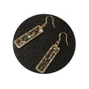 Women's Handmade Shell Rectangular Geometric Earrings With Dripping Glue Finish High End Statement Ear Jewelry
