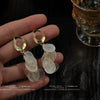 Women's Handmade Shell Tassel Earrings Geometric Forest Style Elegant Fashion Ear Jewelry With Silver Needle