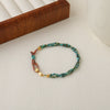 Women's Handmade 925 Silver Hubei Turquoise Geometric Beaded Bracelet