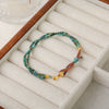 Women's Handmade 925 Silver Hubei Turquoise Geometric Beaded Bracelet