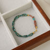 Women's Handmade 925 Silver Hubei Turquoise Geometric Beaded Bracelet