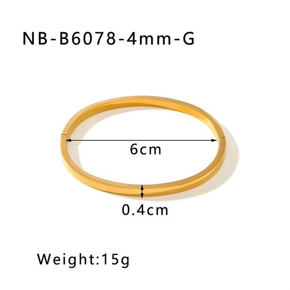 Women's Handmade Simple Fashionable Bracelet With Spherical Buckle Vacuum Gold Plated Stainless Steel Polished