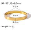 Women's Handmade Simple Fashionable Bracelet With Spherical Buckle Vacuum Gold Plated Stainless Steel Polished