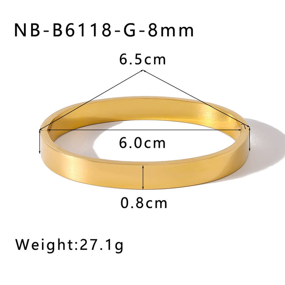 Women's Handmade Simple Fashionable Bracelet With Spherical Buckle Vacuum Gold Plated Stainless Steel Polished