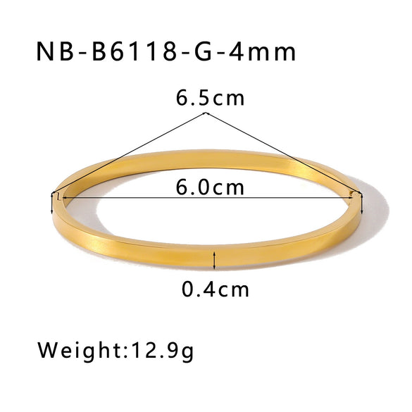 Women's Handmade Simple Fashionable Bracelet With Spherical Buckle Vacuum Gold Plated Stainless Steel Polished