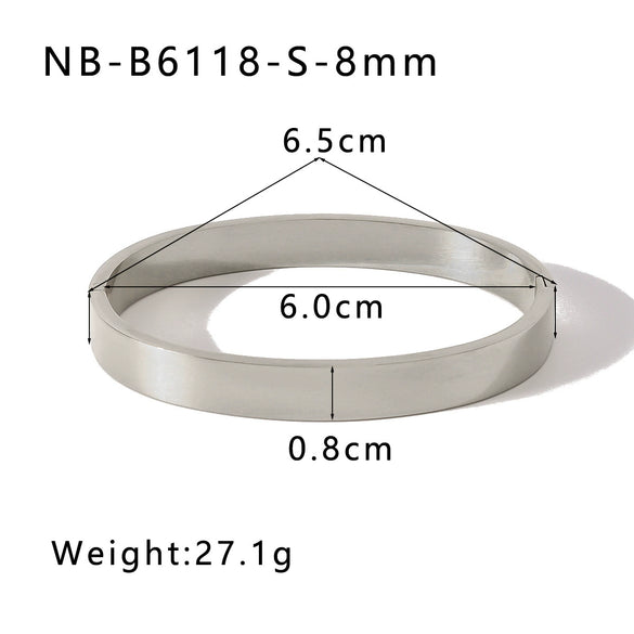 Women's Handmade Simple Fashionable Bracelet With Spherical Buckle Vacuum Gold Plated Stainless Steel Polished
