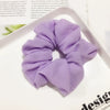 Women's Handmade Solid Color Chiffon Fabric Scrunchie Hair Tie Soft Hair Ring Accessory