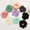 Women's Handmade Solid Color Chiffon Fabric Scrunchie Hair Tie Soft Hair Ring Accessory