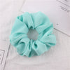Women's Handmade Solid Color Chiffon Fabric Scrunchie Hair Tie Soft Hair Ring Accessory