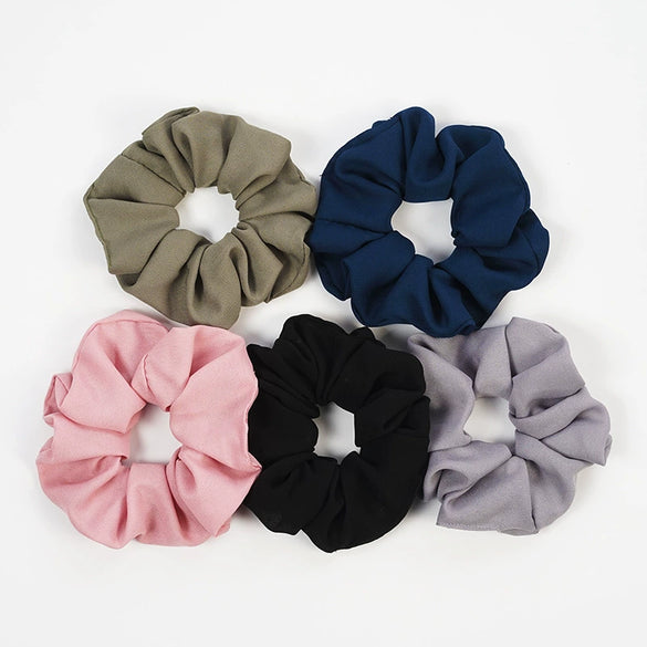 Women's Handmade Solid Color Chiffon Hair Tie Elastic Hair Band Cloth Hair Rope In A Simple Style