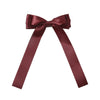 Women's Handmade Solid Color Doublesided Satin Ribbon Bow Hair Clip With Long Ribbon And Spring Top Clip