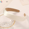 Women's Handmade Solid Color Glossy Satin Sponge Headband Elegant Retro Hair Accessory For Face Washing