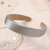Women's Handmade Solid Color Glossy Satin Sponge Headband Elegant Retro Hair Accessory For Face Washing