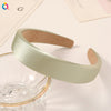 Women's Handmade Solid Color Glossy Satin Sponge Headband Elegant Retro Hair Accessory For Face Washing