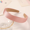 Women's Handmade Solid Color Glossy Satin Sponge Headband Elegant Retro Hair Accessory For Face Washing