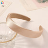 Women's Handmade Solid Color Glossy Satin Sponge Headband Elegant Retro Hair Accessory For Face Washing