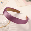 Women's Handmade Solid Color Glossy Satin Sponge Headband Elegant Retro Hair Accessory For Face Washing