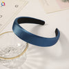 Women's Handmade Solid Color Glossy Satin Sponge Headband Elegant Retro Hair Accessory For Face Washing