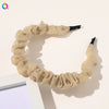 Women's Handmade Solid Color Pleated Lace Organza Headband Elegant Versatile Hair Accessory