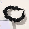 Women's Handmade Solid Color Pleated Lace Organza Headband Elegant Versatile Hair Accessory