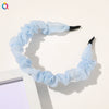 Women's Handmade Solid Color Pleated Lace Organza Headband Elegant Versatile Hair Accessory