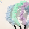 Women's Handmade Solid Color Pleated Lace Organza Headband Elegant Versatile Hair Accessory