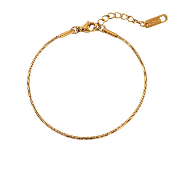 Women's Handmade Stainless Steel And Titanium Steel Bracelet With Geometric Beads And Heart Flower Leaf Wave Rhombus U Shaped Drop Star Patterns 18K Gold Plated