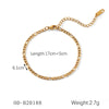 Women's Handmade Stainless Steel And Titanium Steel Bracelet With Geometric Beads And Heart Flower Leaf Wave Rhombus U Shaped Drop Star Patterns 18K Gold Plated