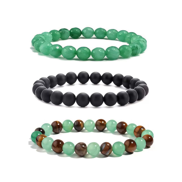 Women's Handmade Stainless Steel Woven Beaded Bracelet With Geometric Casual Style Adjustable Bracelet