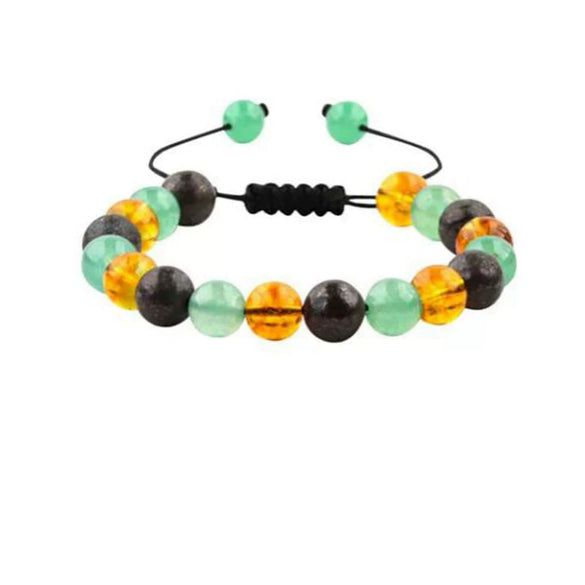 Women's Handmade Stainless Steel Woven Beaded Bracelet With Geometric Casual Style Adjustable Bracelet