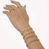 Women's Handmade 316L Stainless Steel Zircon Plated 18K Gold Bracelet With Geometric Pattern And Triangle Plum Blossom Design