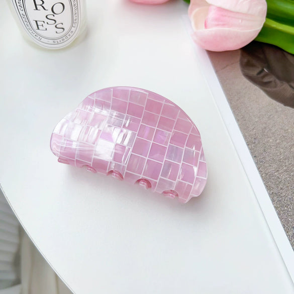 Women's Handmade Sweet Geometric Pvc Semiround Shark Clip Hair Accessories