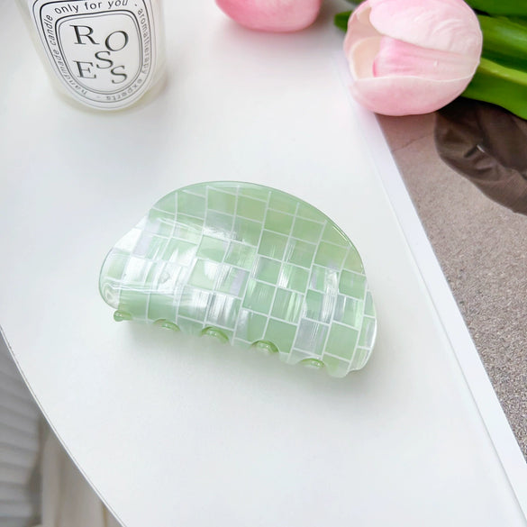 Women's Handmade Sweet Geometric Pvc Semiround Shark Clip Hair Accessories
