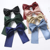 Women's Handmade Three Layer Satin Fabric Double Sided Band Spring Clip Hairpin