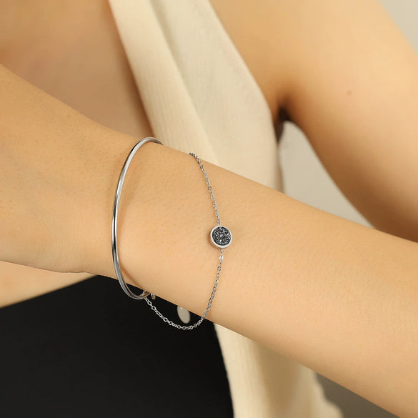 Women's Handmade 316L Stainless Steel Electroplated Light Luxury Allmatch Fashion Simple Bracelet