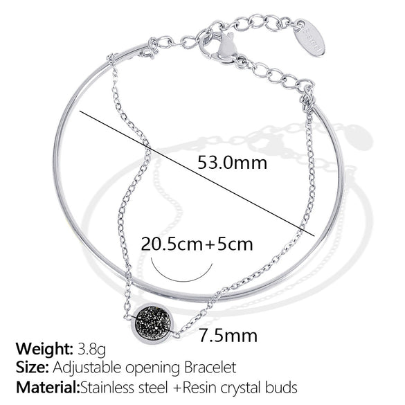 Women's Handmade 316L Stainless Steel Electroplated Light Luxury Allmatch Fashion Simple Bracelet