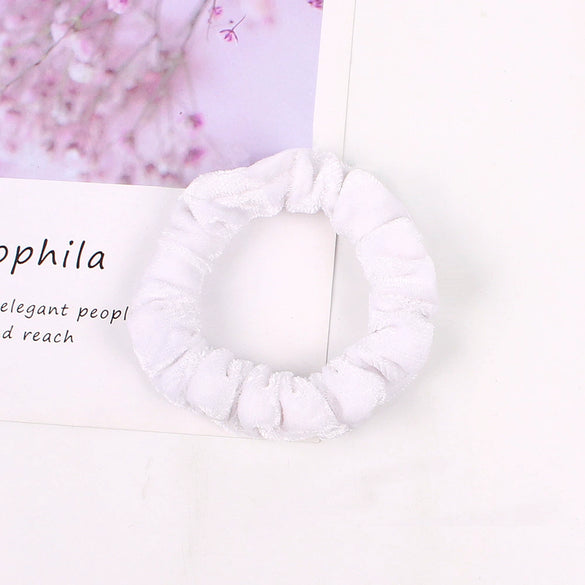 Women's Handmade Velvet Scrunchie Hair Ring With Voluminous Gathered Design Cloth Sporty Fashion Hair Accessory