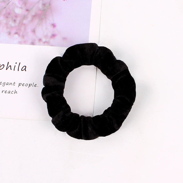 Women's Handmade Velvet Scrunchie Hair Ring With Voluminous Gathered Design Cloth Sporty Fashion Hair Accessory