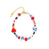 Women's Handwoven Geometric Glass And Glaze Beaded Bracelet