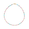 Women's Handwoven Glass And Glaze Geometry Pattern Organic Glass Pendant Necklace