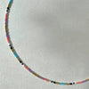 Women's Handwoven Glass And Glaze Geometry Pattern Organic Glass Pendant Necklace