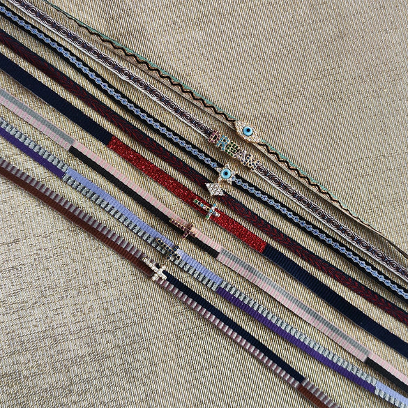 Women's Handwoven Metal And Organic Glass Geometric Ball Chain Evil Eye Necklace