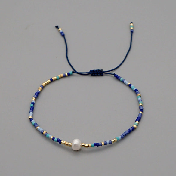 Women's Handwoven Natural Pearl Beaded Bracelet