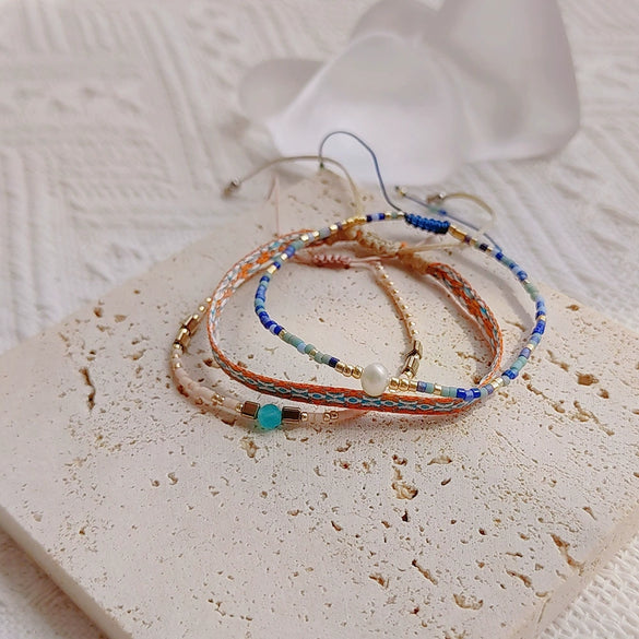 Women's Handwoven Natural Pearl Beaded Bracelet