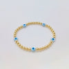 Women's Handwoven Natural Shell And Metal Bead Bracelet With Geometric Pattern 18K Copper Goldplated