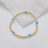 Women's Handwoven Natural Shell And Metal Bead Bracelet With Geometric Pattern 18K Copper Goldplated